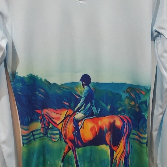 Noble Pony Tops - Noble Pony Equestrian Print Women's Jersey Top Small